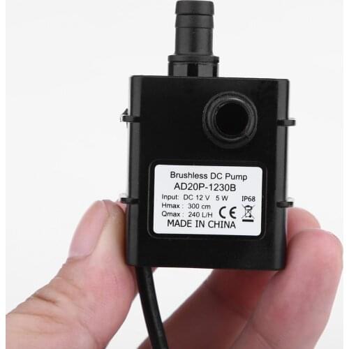 Waterproof Mini Water Pump Power 12 V 5 W 240L / H Brushless DC Micro Pump Membrane Submersible Fountain Aquarium Pump
