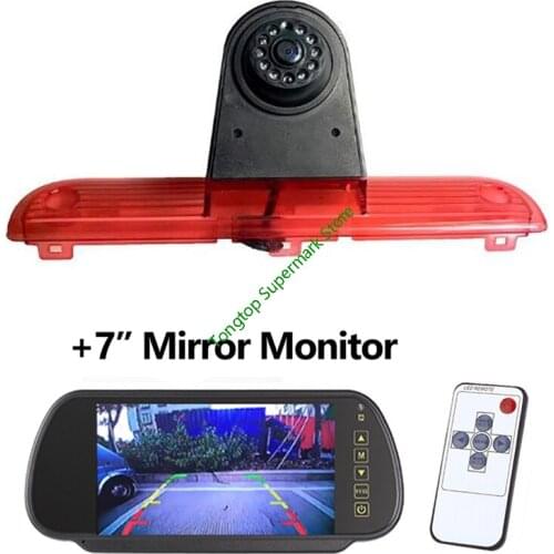 Waterproof Auto Car Brake Light Rear View Backup Camera For Fiat Ducato Peugeot Boxer 2006-2017 With 7" Mirror monitor