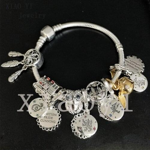 XIAOYI 2020 New 100% S925 Magic school Adventure dream Owl train Snakeskin features building DIY fashion bracelet female