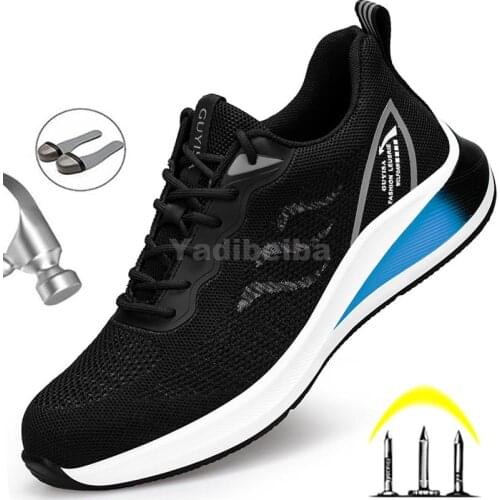 Steel Toe Safety Shoes for Men Women Lightweight Safety Sneakers Fashion Work Shoes Comfortable Breathable Industrial Shoes Boot