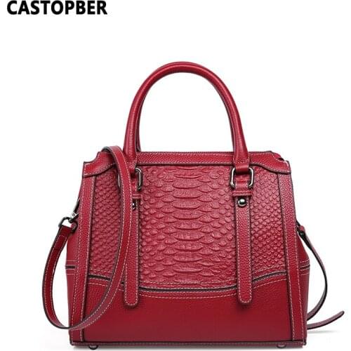 Womens Handbags Purses Good Brand Cow Genuine Leather Crocodile Pattern Ladies Top Handle Shoulder Bags Crossbody High Capacity