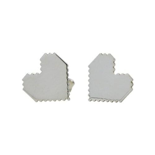 Fashion Pixel heart earrings Trendy cartoon love stud earrings for women Wholesale
