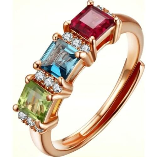 Seanlov Luxury Red Blue Olive Green Zircon Rings Paved Colorful AAA CZ Wedding Engagement Rings Jewelry For Women Party Gift