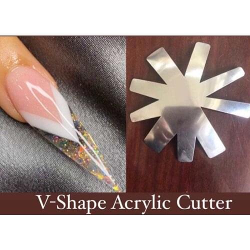 1Pcs/Set V-Shape French Acrylic Gel Cutter C-Curve Oval Shape Trimmer French Pink White Cutter Nail Edge Metal Trimmer