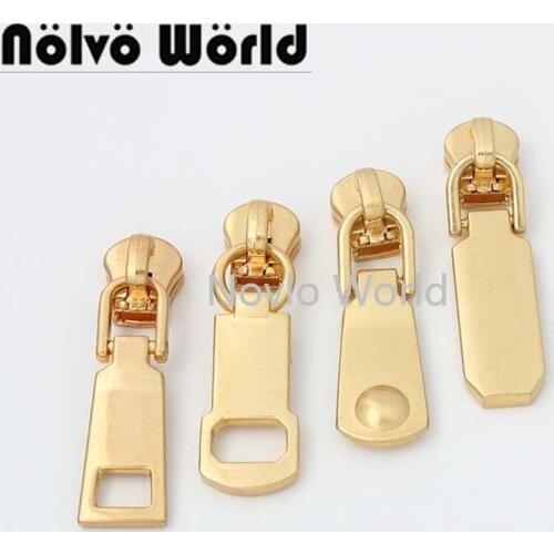 10-50 pieces Size 5# Satin gold color 5# Metal head and puller slider metal bags Garments fabric sewing