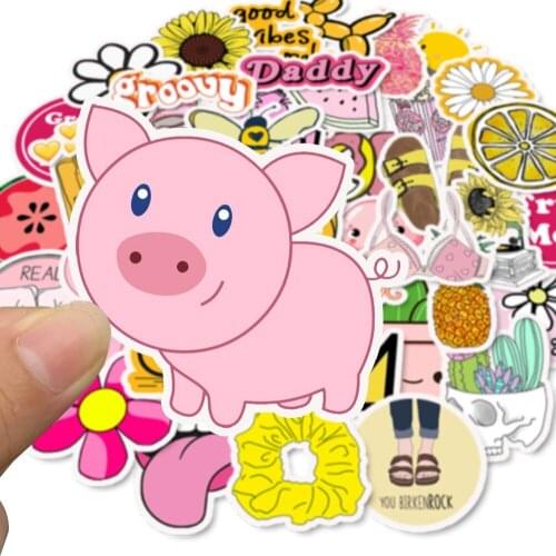100pcs/Pack Cartoon Simple Girls Kawaii Stickers For Chidren Toy Waterproof Sticker to DIY Laptop Bicycle Helmet Car Decals