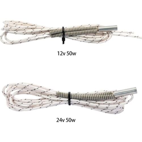 1M 12V/24V 50W Cartridge Heater 6*20mm Heating Tube Ceramic HT-NTC100K thermistor For Reprap Mendel V6 J-head 3D Printer Parts