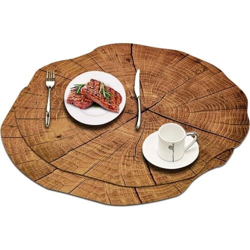 2Pcs Tableware Pad Wood Placement Table Mats Dining Tableware Pad Lotus Shape Tea Cup Bowl Decoration Coaster Christmas Pads