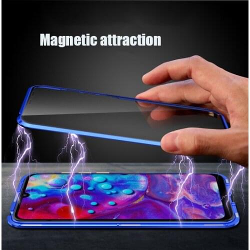 360 Full Cover For OPPO A53 Metal Bumper Magnetic Flip Case For Oppo A53 Shockproof Tempered Glass Cases For Oppo A53 Coque Capa