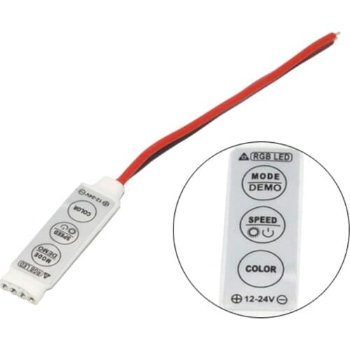 5050 3528 Led Strip Lamps Light Simple Dimmer RGB Controller Switch 19 Dynamic Modes 20 Color DC 12V 24V 6A 3 Keys