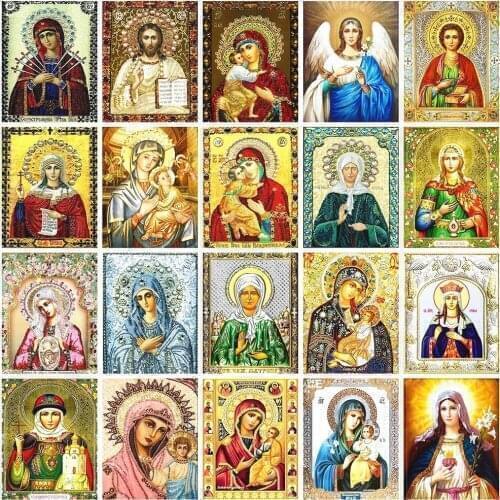 5D Full Square/round Diamonds Embroidery Art Religion DIY Gift Home Decorations Diamond Painting Icons Art Kits Room Decor
