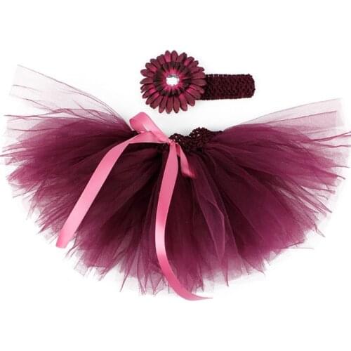 3 Pcs Baby Infants Mesh Tutu Skirt Strap Flower Headband Set Newborn Photography Props Photo Shooting Clothing