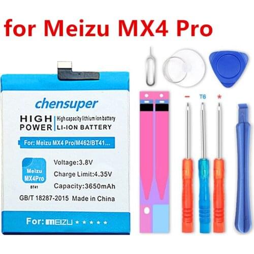 Chensuper Top Brand Larger Capacity 3650mAh BT41 Battery for Meizu MX4 Pro MX4PRO Batteries