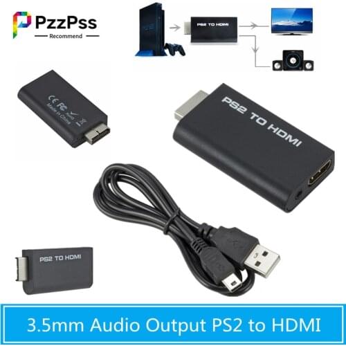 PzzPss PS2 to HDMI 480i/480p/576i Audio Video Converter with 3.5mm Audio Output Supports All PS2 Display Modes PS2 TO HDMI