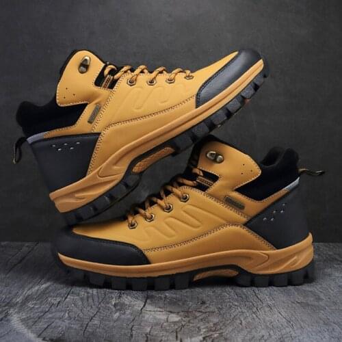 Brand Mens Winter Boots Mens Snow Boots Winter Warm Waterproof Men Sneakers Outdoor Breathable Hiking Boots Work Shoes