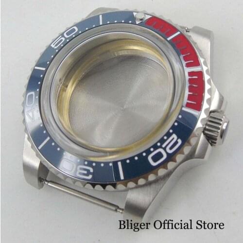 Top Brand Fit for ETA 2836 Automatic Movement 40mm Watch Case with Ceremic Bezel Brushed Case