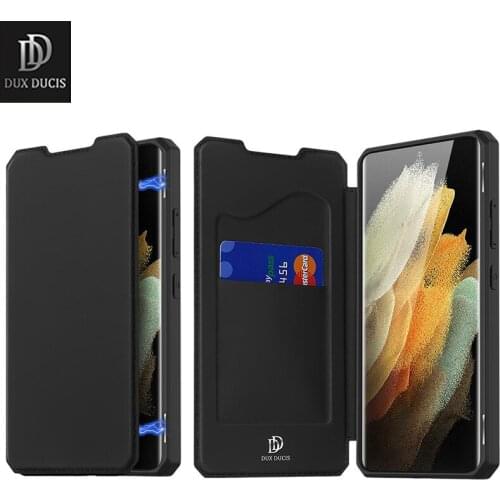 Dux ducis Pu Leather Case For Samsung Galaxy S21 Ultra Coque Luxury Thin Flip Cover Wallet Phone Cases For Galaxy S21 Plus