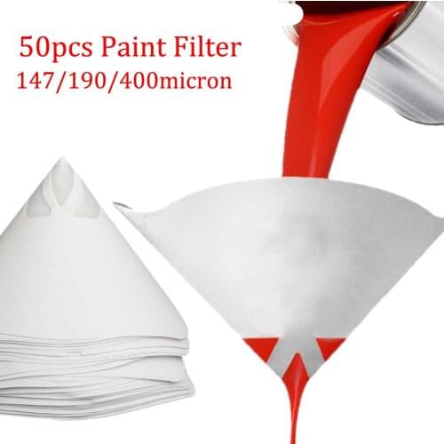 50Pcs Paper Paint Strainers Paper Paint Conical Mesh Filter Cone Strainer Paint Funnel Industrial Coating Filtration Conical