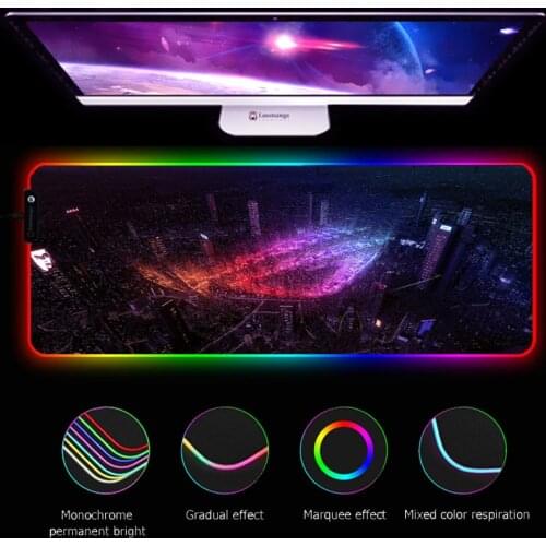 RGB ASUS ROG Gaming Accessories Mouse Pad LED Light Computer Mousepad XL Gamer Desk Mat Non-slip For PC Keyboard Laptop Carpet
