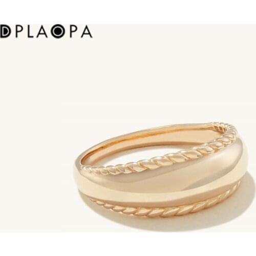 DPLAOPA 925 Sterling Silver Gold Boston Dome Ring Definite Luxury Jewelry Screw Fine Jewelry Fashion Round Wedding Jewels