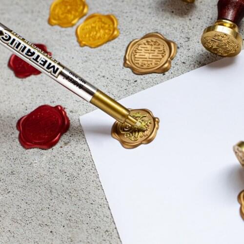 Creative Sealing Wax Stamp Coloring Mark Pen Plastic Vintage Fire Paint Seal Special Graffiti Pens for Envelope Decor