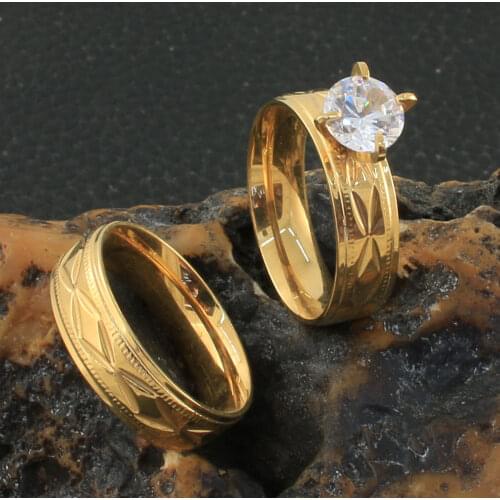 HOT Selling Accessories Wholesale Newest Fashion Jewelry Stainless Steel Jewelry Gold Color Rings RFFZAFBA