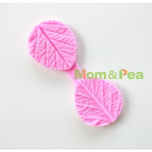 Mom&Pea 0740 Free Shipping Leaf Shaped Silicone Press Mold Cake Decoration Fondant Cake 3D Mold Food Grade