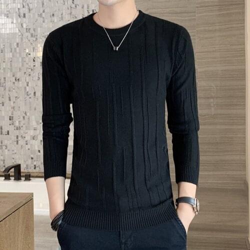 New Sweater Men White Red Black Long Sleeved Winter Grey Fashion O-Neck Pullovers Casual Mens Sweaters
