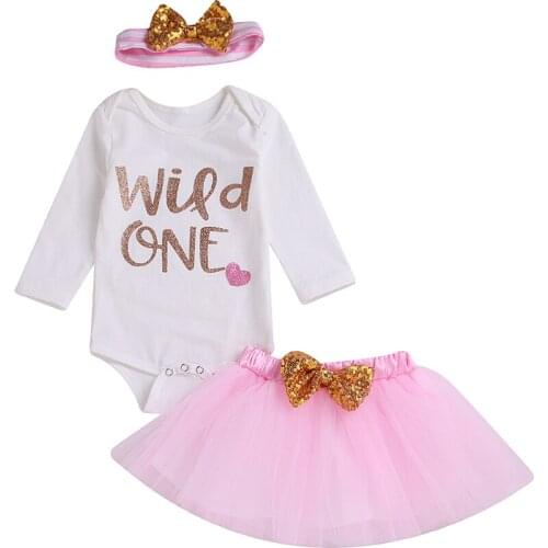 Baby Girls Clothes Romper Sets 3pcs Baby Birthday Costume Clothing Infact Wear Children clothing Made of cotton