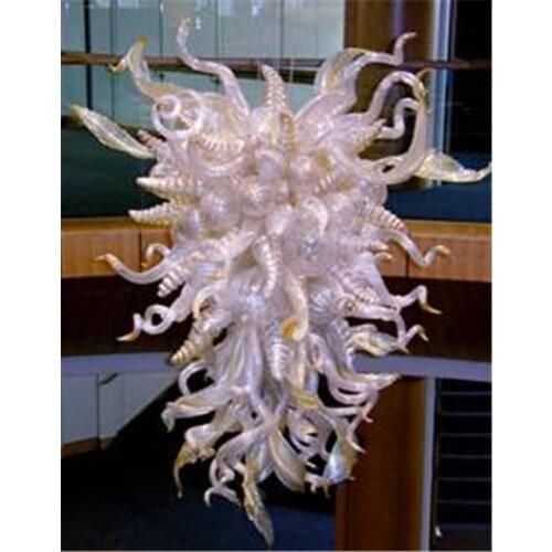 Wholesale Energy Saving Pretty Crystal LED Well Designed Hand Blown Glass Art White Wedding Decoration Ceiling Lighting