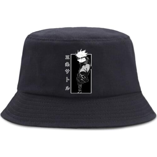 Jujutsu Kaisen Satoru Gojo Japan Anime Men Fisherman Caps Unisex Hip Hop WomenS Bucket Hat Casual Outdoor Bob Hats For Women