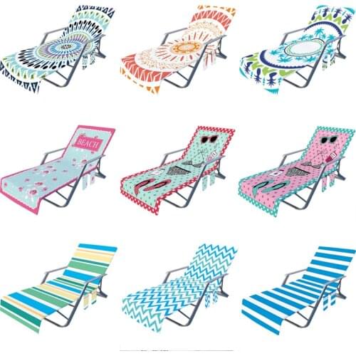 Geometric Microfiber Beach Chair Towel Cover Ups Portable Quick Drying Swim Pool Lounge Chairs Blanket Bath Towels