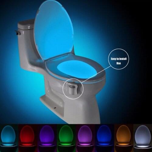 Motion Sensor Toilet Seat Lighting 8 Colors Backlight Toilet Bowl Automatic Night Lamp 3*AAA Seat Sensor Light LED Toilet Lamp