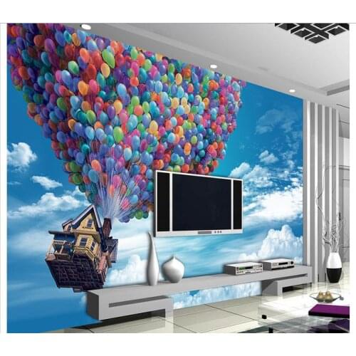 Custom photo wallpapers 3d mural wall paper Children cartoon Colorful balloons setting wall wallpaper home decor