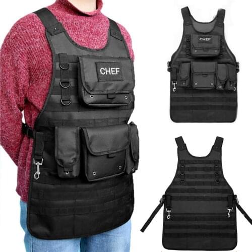 Outdoor Adjustable 600D Lightweight Military Molle Airsoft Paintball Tactical Vest Camping Barbecue Antifouling Chef Apron