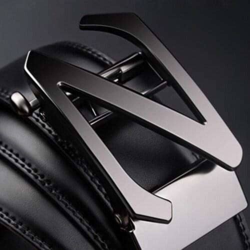 Men Belt 2021 Cowhide Genuine Leather Belts for Men Luxury Automatic Buckle Belts Brown Black Cinturones Hombre Jeans Cowboy