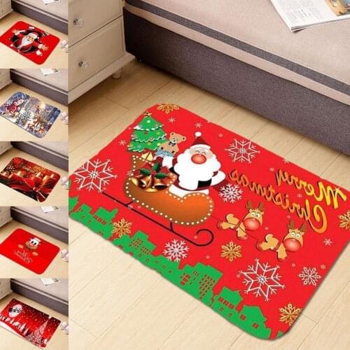 Santa Claus Christmas Mat Outdoor Carpet Merry Christmas Decor for Home Christmas 2021 Ornaments Navidad Xmas Gift New Year
