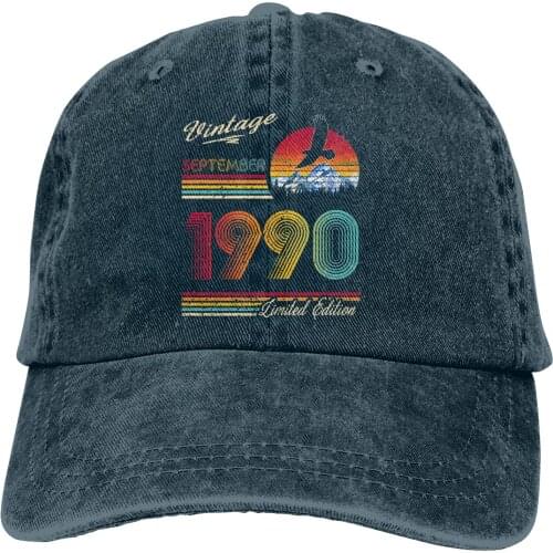 September 1990 Birthday The Baseball Cap Peaked capt Sport Unisex Outdoor Custom 30 Birthday Born in 1991 Hats