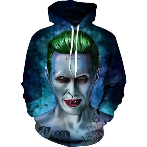 3D Printing Joker Hoodies Long Sleeve Sweatshirt With Hooded Causal Hoodies Fashion Mens Tops Coat Unisex Hoodie 2021 New