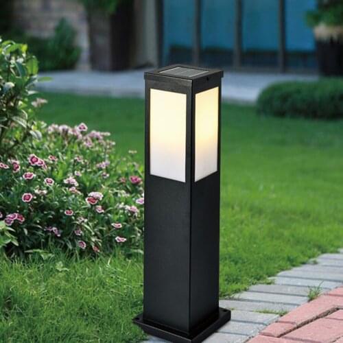 Outdoor Solar Post Lawn Light Waterproof Solar Garden Pillar Light Lawn Bollard Light Villa Courtyard Landscape Stand Lights