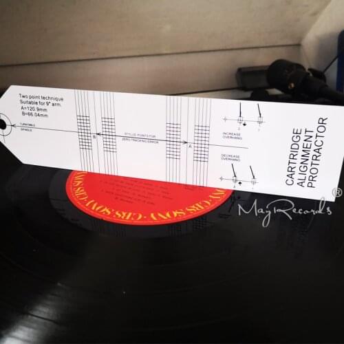 Cartridge Alignment Protractor LP Vinyl Turntable Phonograph Accessories Adjustment Tool