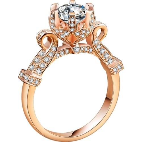 Original Design 925 Sterling Silver Rose Gold Rings for Women Luxury Couple Wedding Engagement Exquisite Elegant Charm Jewelry