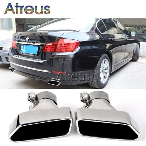 1set Chrome 304 Stainless Steel Car Exhaust Pipe Muffler Tip Tailpipe For 2013 2014 BMW F10 F18 5 Series M Power Accessories