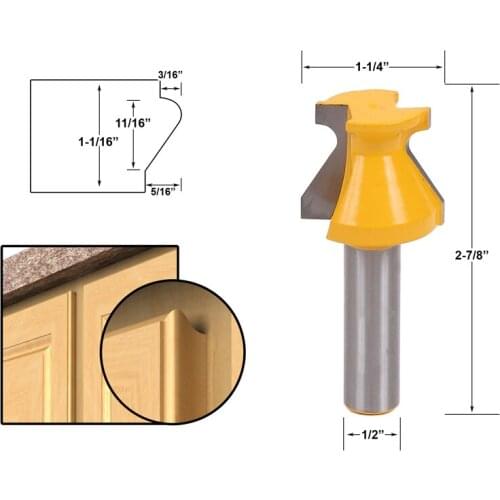 1pcs Door Lip & Finger Grip Router Bit - 1/2" Shank wood cutter Shimming Instructions
