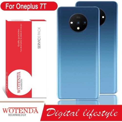 100% Original Back Housing for Oneplus 7T Back Cover Battery Glass for One Plus 7T Door Rear Case with Logo