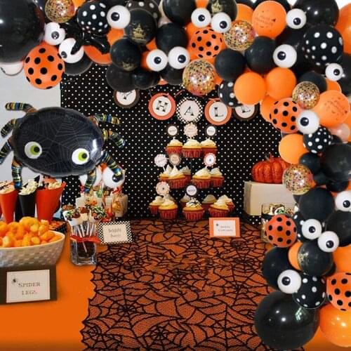 120pcs Halloween Balloon Garland Arch Orange Black Halloween Day Party Balloons Chain Halloween Party Decoration Supply