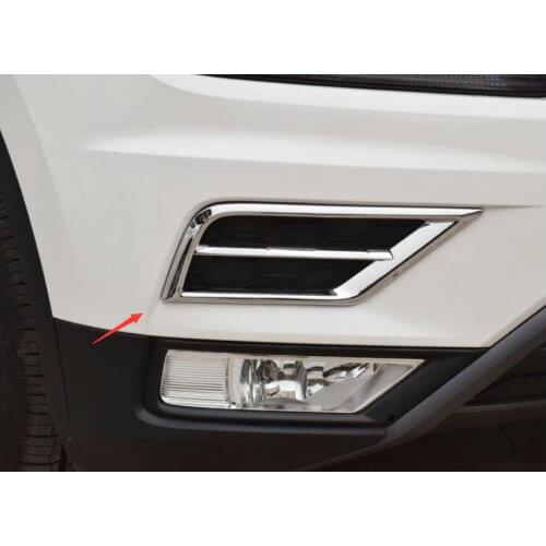 2pcs Car ABS CHROME Front UP Fog Light Lamp Cover Trim for VW Tiguan 2017 2018