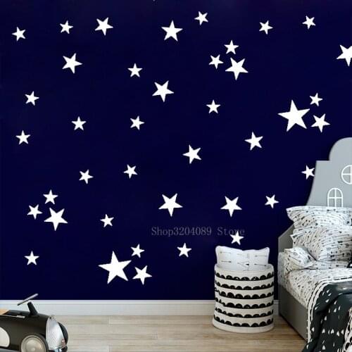 38pc Stars Wall Stickers For Kids Room Baby Nursery Bedroom Stars Kids Decor Art Self Adhesive Mural CN292