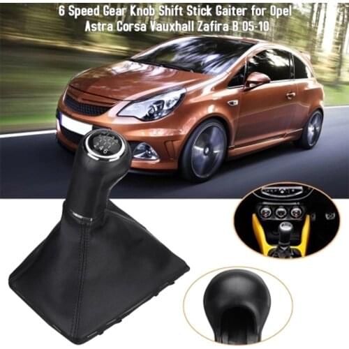 6 Speed Gear Knob Shift Stick Gaiter for Opel Astra Corsa Vauxhall Zafira B 05-10
