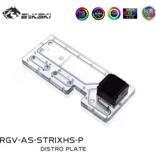 BYKSKI Acrylic Board Water Channel Solution use for ROG Strix Helio Computer Case for CPU and GPU Block Cooling /3PIN RGB Light